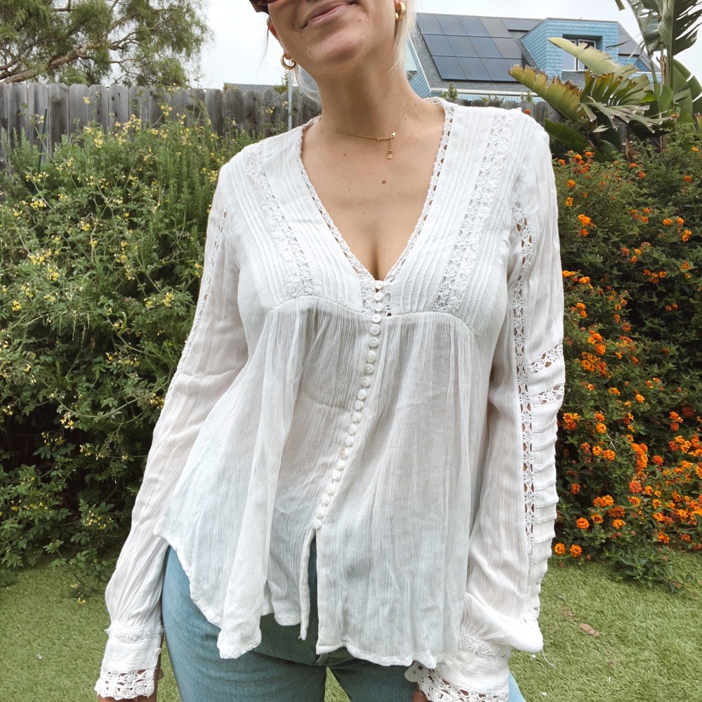 White Free People Blouse